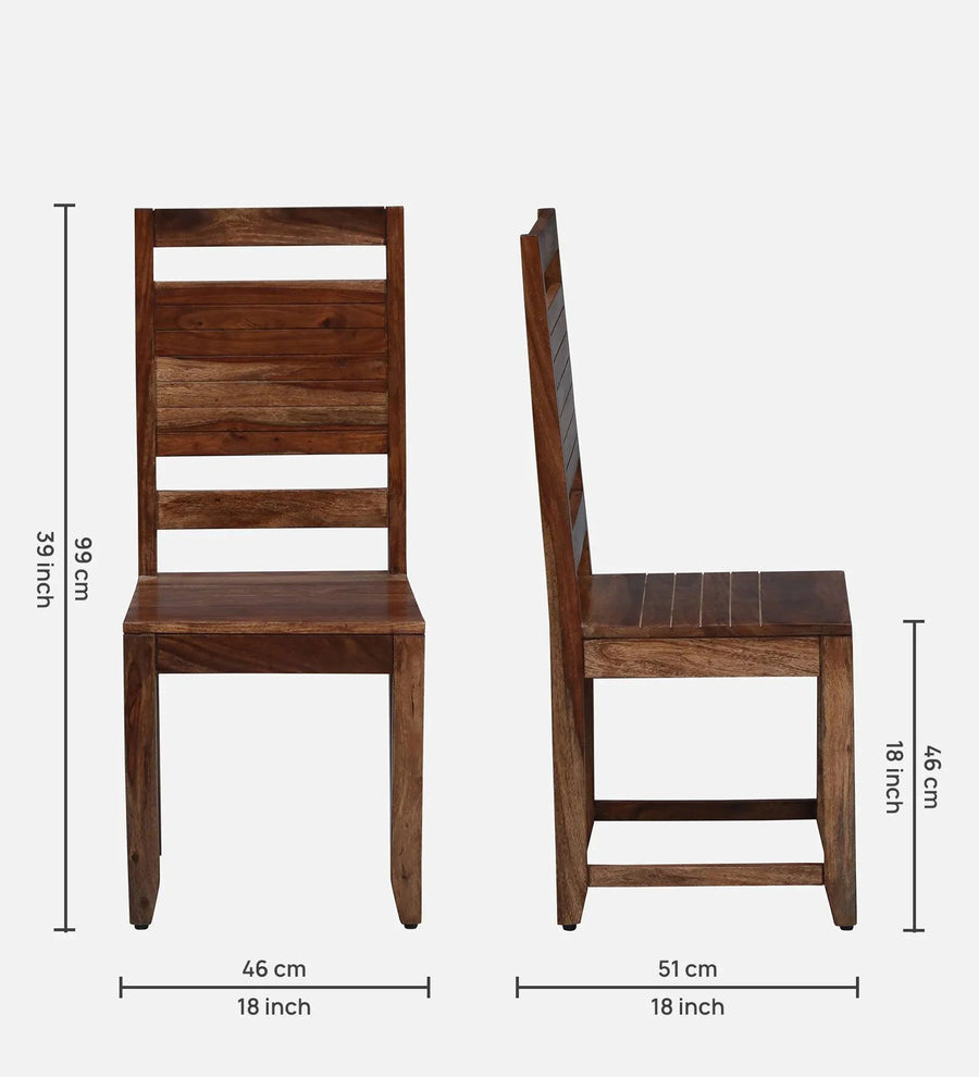 Solid Wood 6 Seater Dining Set in Scratch Resistant Rustic Teak Finish with Bench