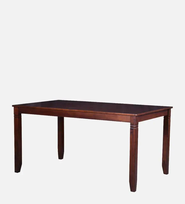 Solid Wood 6 Seater Dining Set In Brown Colour