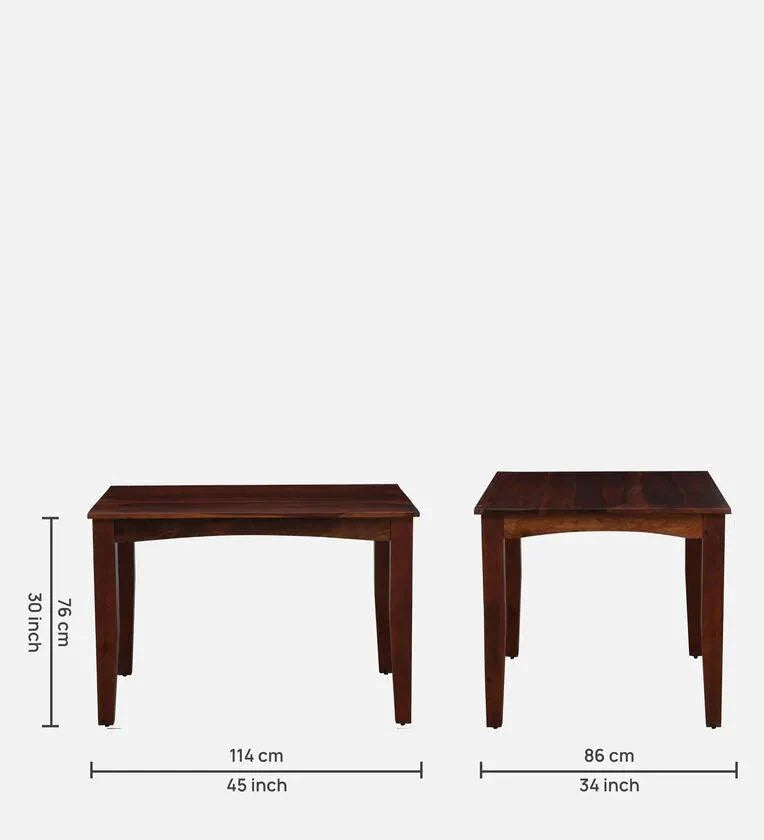 Sheesham Wood 4 Seater Dining Set in Scratch Resistant Honey Oak Finish