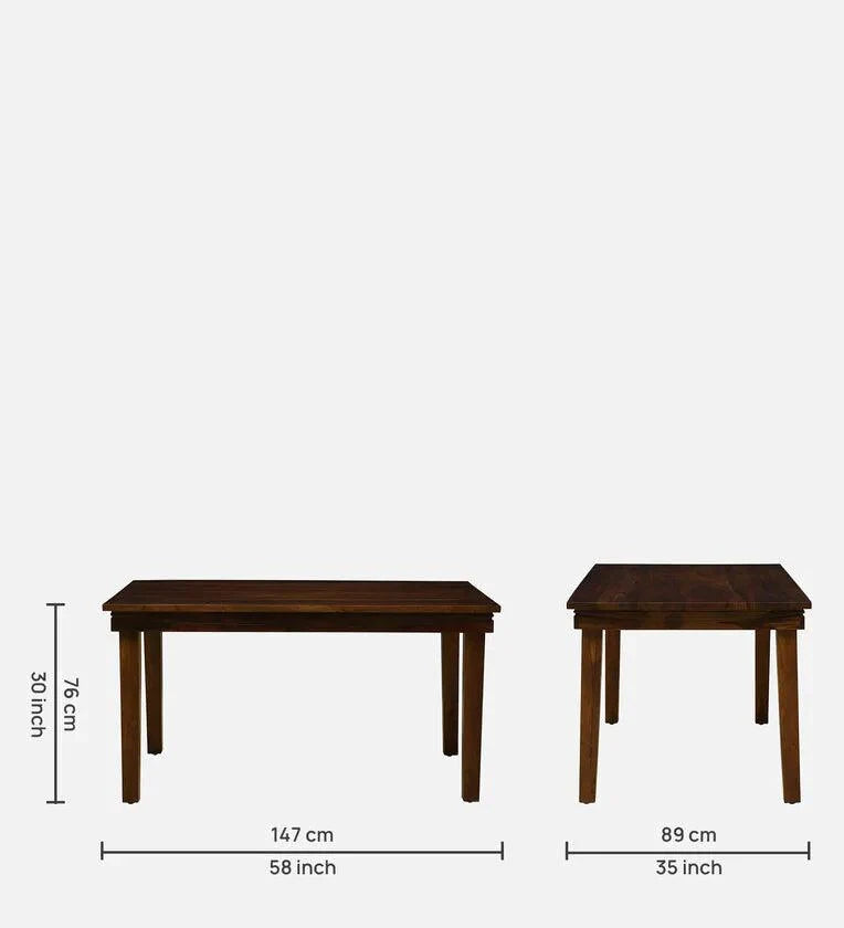 Sheesham Wood 6 Seater Dining Set in Scratch Resistant Provincial Teak Finish