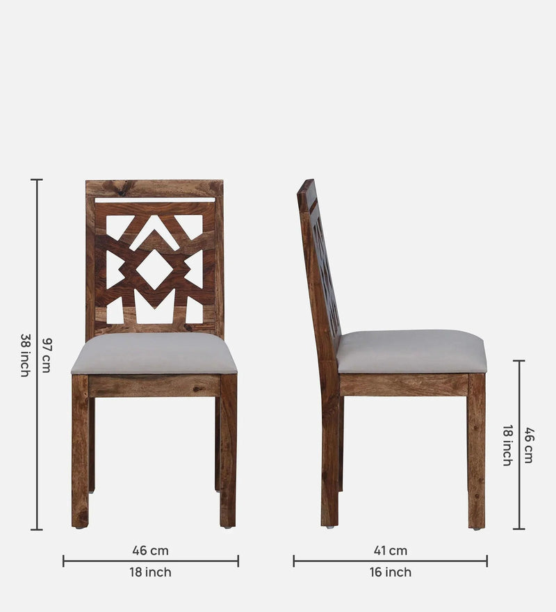 Sheesham Wood 4 Seater Dining Set in Scratch Resistant Rustic Teak Finish