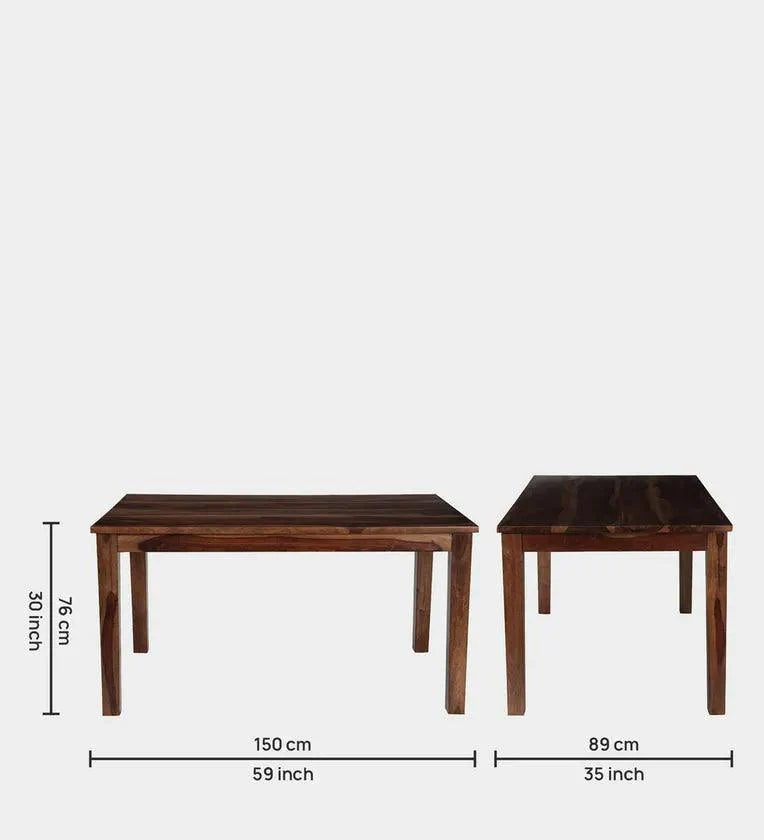 Sheesham Wood 6 Seater Dining Set In Scratch Resistant Provincial Teak Finish With Bench