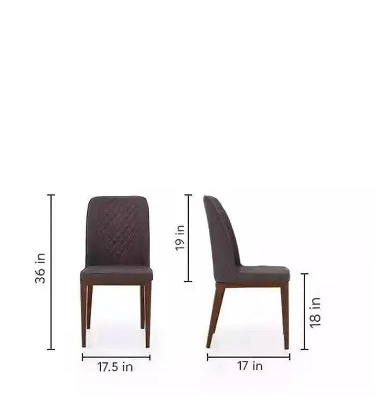Marble Top 4 Seater Dining Set in Grey & Brown Colour