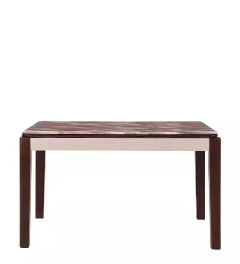 Marble Top 4 Seater Dining Set in Grey & Brown Colour