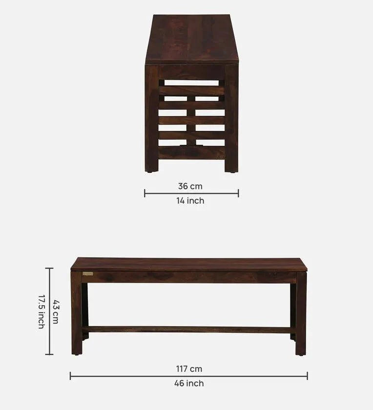 Sheesham Wood 6 Seater Dining Set In Scratch Resistant Provincial Teak Finish With Bench