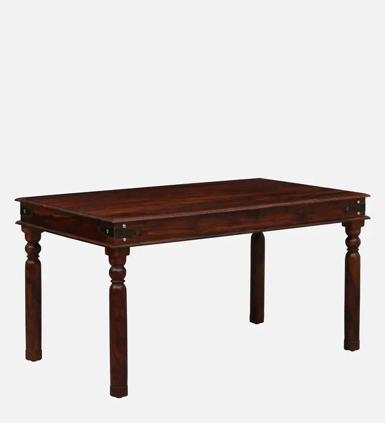 Sheesham Wood 6 Seater Dining Set In Honey Oak Finish