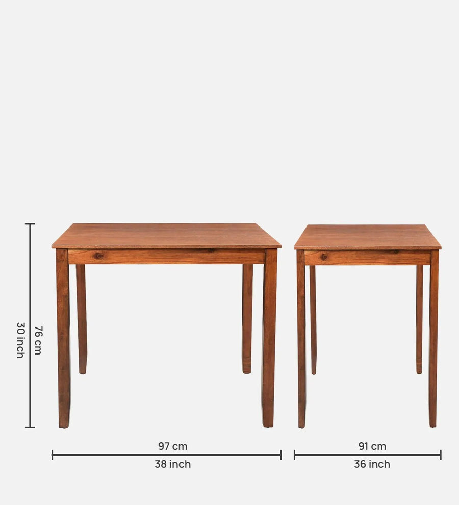 Solid Wood 4 Seater Dining Set In Brown Colour