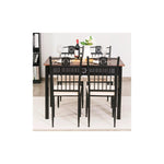 5 Piece Dining Set Wood Metal Table and Chairs Kitchen Furniture