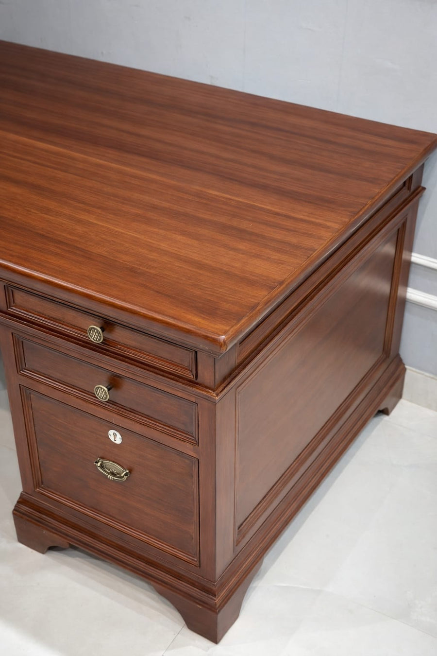 Classic Wooden Executive Office Table with Storage Drawers | Premium Work Desk
