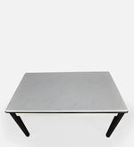 Marble 6 Seater Dining Set in White & Black Colour