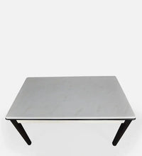 Marble 6 Seater Dining Set in White & Black Colour