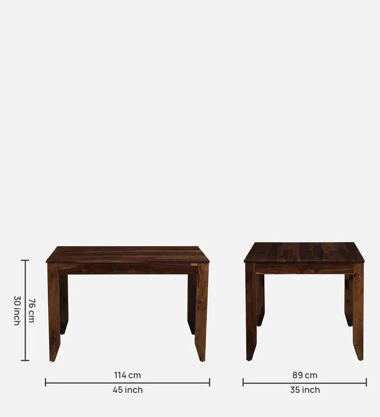 Sheesham Wood 4 Seater Dining Set In Scratch Resistant Provincial Teak Finish