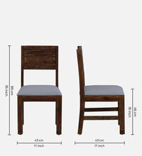 Sheesham Wood 6 Seater Dining Set in Scratch Resistant Provincial Teak Finish with Grey Cushion