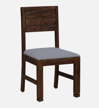 Sheesham Wood 6 Seater Dining Set in Scratch Resistant Provincial Teak Finish with Grey Cushion