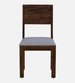 Sheesham Wood 6 Seater Dining Set in Scratch Resistant Provincial Teak Finish with Grey Cushion