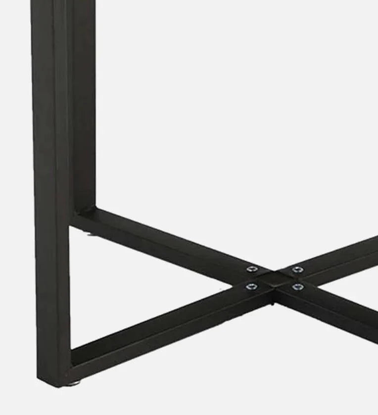 Jenna Metal 4 Seater Dining Set in Black Finish