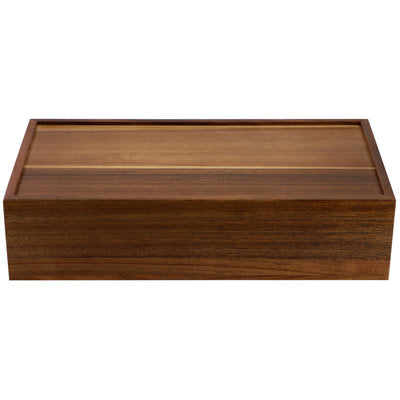 14.25in x 7.5in Tea Storage Box in Acacia with 10 Organizer Slots