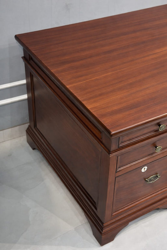 Classic Wooden Executive Office Table with Storage Drawers | Premium Work Desk - view 3