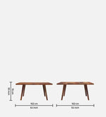Solid Wood 6 Seater Dining Set In Reddish Walnut Finish