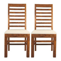 Sheesham Wood Four Seater Dining Table Set in Honey Finish