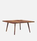 Solid Wood 6 Seater Dining Set In Reddish Walnut Finish