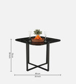 Jenna Metal 4 Seater Dining Set in Black Finish