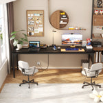 79'' W Rectangle Computer Desk with Power Outlet, Long Double Home Office Computer Desks