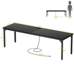 79'' W Rectangle Computer Desk with Power Outlet, Long Double Home Office Computer Desks