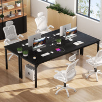79'' W Rectangle Computer Desk with Power Outlet, Long Double Home Office Computer Desks