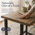 Rundell 32" W Solid Wood Writing Desk with Steel Frame