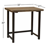 Rundell 32" W Solid Wood Writing Desk with Steel Frame