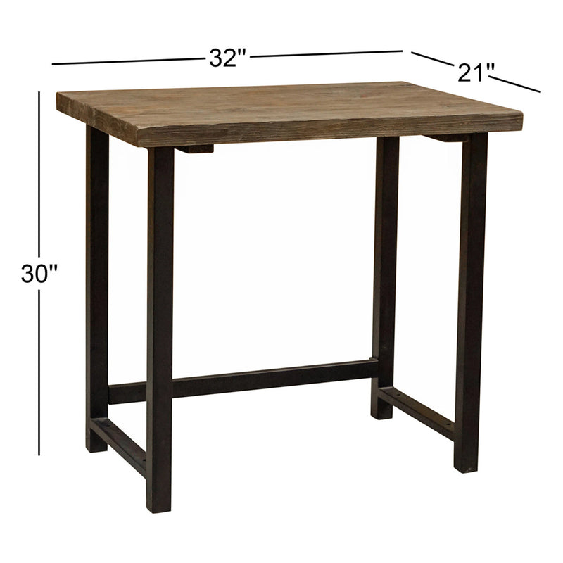 Rundell 32" W Solid Wood Writing Desk with Steel Frame