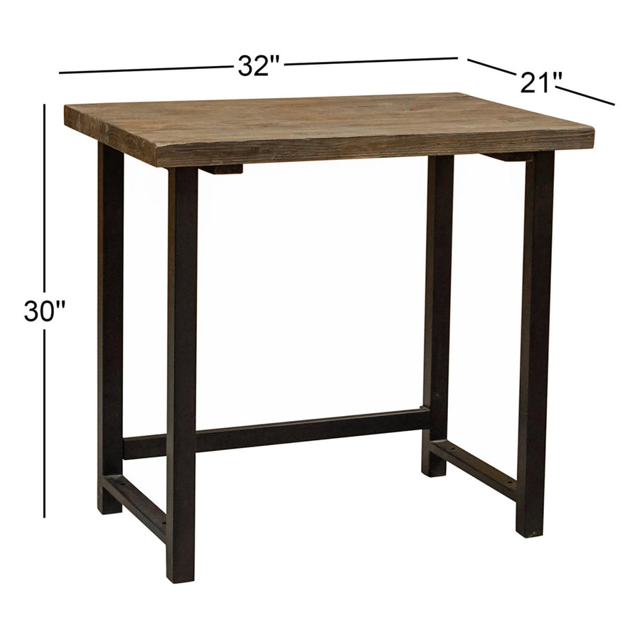Rundell 32" W Solid Wood Writing Desk with Steel Frame