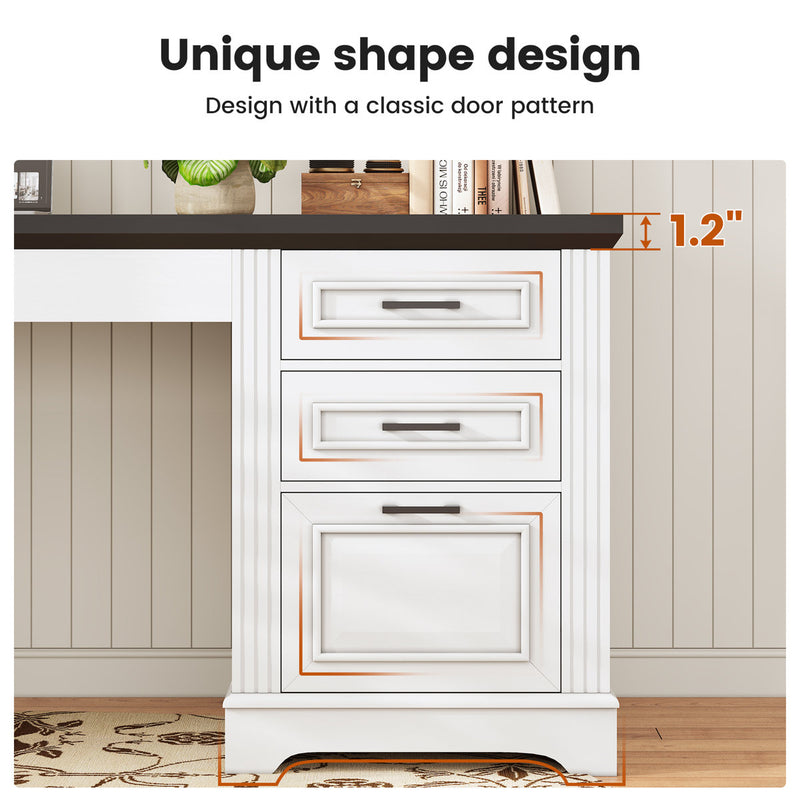 Suter L-Shaped Executive Desk with File Drawer and Power Outlet