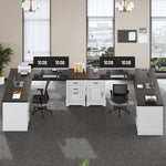 Suter L-Shaped Executive Desk with File Drawer and Power Outlet