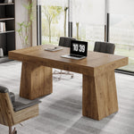 Wolbach 55 Inches Executive Desk with Double Trapezoid Base