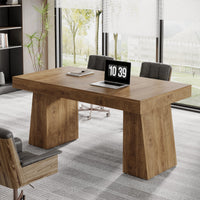 Wolbach 55 Inches Executive Desk with Double Trapezoid Base