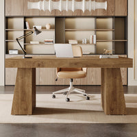 Wolbach 55 Inches Executive Desk with Double Trapezoid Base