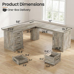 71" L-shaped Executive Desk With Power Outlets And File Drawer