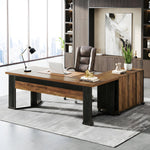 Barbrook 70.86" L-Shaped Executive Desk and Mobile Lateral File Cabinet 2-Piece Set