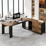 Barbrook 70.86" L-Shaped Executive Desk and Mobile Lateral File Cabinet 2-Piece Set