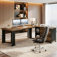 Barbrook 70.86" L-Shaped Executive Desk and Mobile Lateral File Cabinet 2-Piece Set