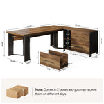 Barbrook 70.86" L-Shaped Executive Desk and Mobile Lateral File Cabinet 2-Piece Set