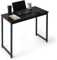 Black Modern Work Desk, Space-Saving Home Office Writing Desk, Multiple Options