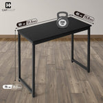 Black Modern Work Desk, Space-Saving Home Office Writing Desk, Multiple Options
