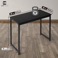 Black Modern Work Desk, Space-Saving Home Office Writing Desk, Multiple Options