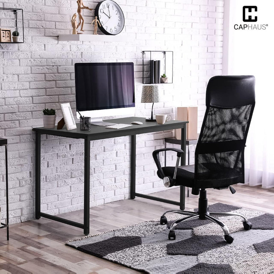 Black Modern Work Desk, Space-Saving Home Office Writing Desk, Multiple Options