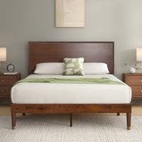 Hermes Contemporary Modern Solid Wood Platform Bed with Adjustable Headboard