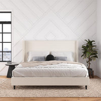 Ana King Upholstered Wingback Bed