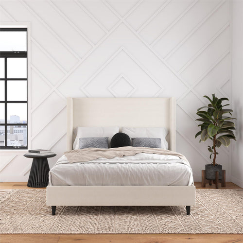 Ana Upholstered Wingback Platform Bed